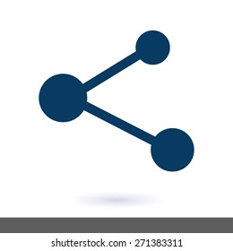 Share  sign icon. Flat design style.