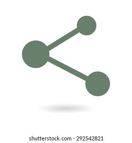 Share  sign icon. Flat design style.