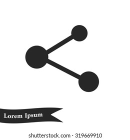 Share  sign icon. Flat design style.