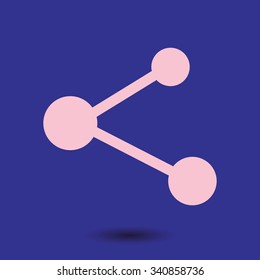 Share  sign icon. Flat design style.