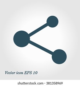 Share  sign icon. Flat design style.