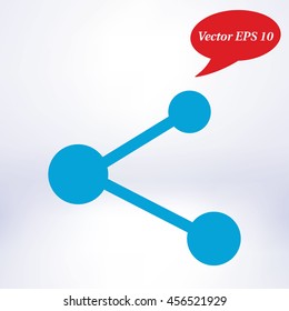 Share  sign icon. Flat design style.