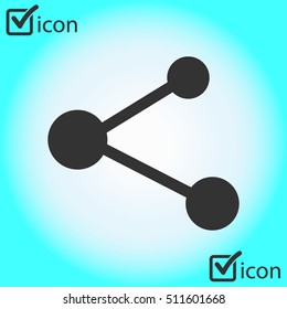 Share  sign icon. Flat design style.