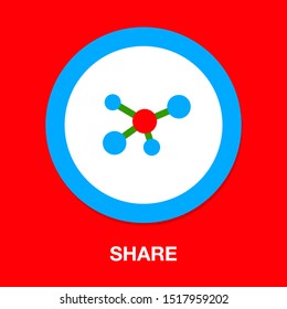Share sign icon. Link technology symbol - technology data, vector connection sign