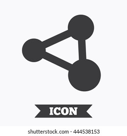 Share sign icon. Link technology symbol. Graphic design element. Flat share symbol on white background. Vector