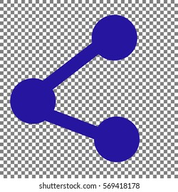 Share sign illustration. Blue icon on transparent background.