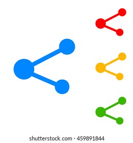 Share sign illustration. Colorful set of icon - blue, red, yellow, green.