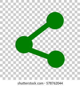 Share sign illustration. Dark green icon on transparent background.