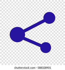 Share sign illustration. Vector. Blue icon on transparent background.