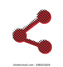Share sign illustration. Vector. Brown icon with shifted black circle pattern as duplicate at white background. Isolated.