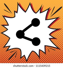 Share sign illustration. Vector. Comics style icon on pop-art background.