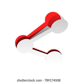 Share sign illustration. Vector. Detachable paper icon with red body stock. Isolated.