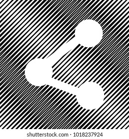 Share sign illustration. Vector. Icon. Hole in moire background.