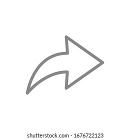 Share sign line icon. Forward message, arrow, feedback symbol