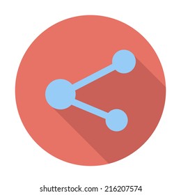 Share. Single flat color icon. Vector illustration.