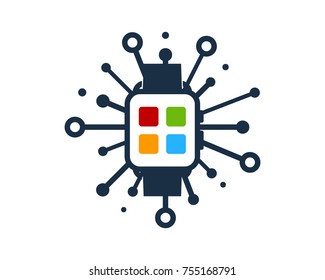 Share Smart Watch Icon Logo Design Element