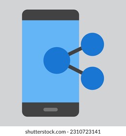 Compartir icono plano de smartphone, usar para presentación de aplicaciones móviles del sitio web