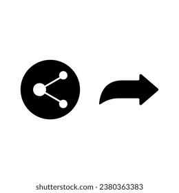 
Share social media icon. share vector with  black fill isolated white background editable.
