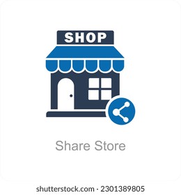 Share Store and shop icon concept