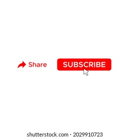 Share and Subscribe Button Icon Vector