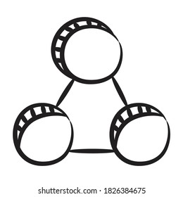 Compartir símbolo en un vector dibujado a mano modificable 