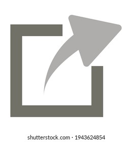 share symbol in gray color for mobile application