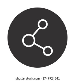 icono de símbolo compartido sobre fondo blanco, estilo de bloque, ilustración vectorial
