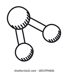 share symbol icon over white background, line style, vector illustration