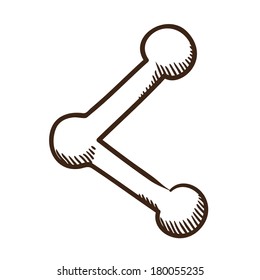Share symbol. Isolated sketch icon pictogram. Eps 10 vector illustration.
