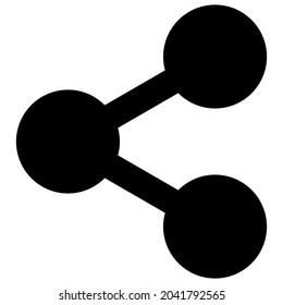 Compartir símbolo. Ilustración de enlace. Signo de reparto negrita. Pictograma negro