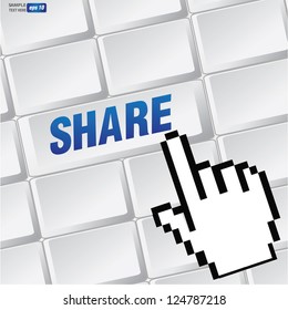 Share symbol on keyboard,vector