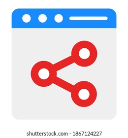 Compartir símbolo en la página web mostrando el icono de compartir web