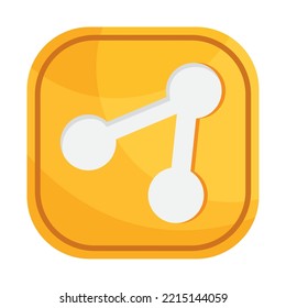 share symbol on yellow square