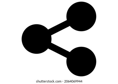 Share symbol. Sharing icon in black. Link sign.