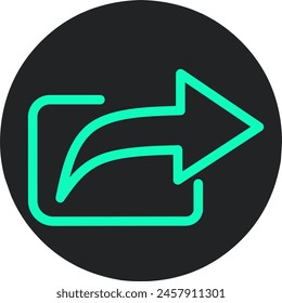 Share symbol vector icon on black background.simple design