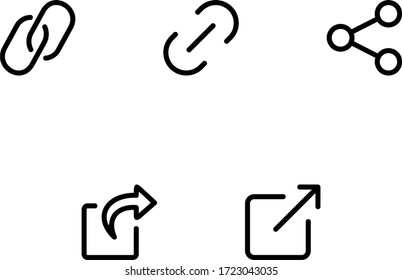 Share symbols. Vector outline user interface icons.