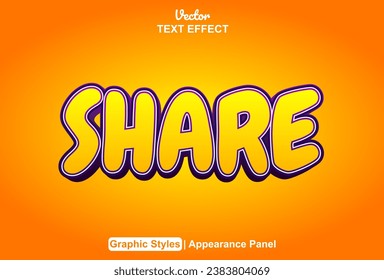 Share text effects with a fun style and orange color can be edited