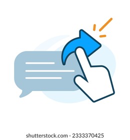 Share this message concept illustration flat design vector eps10. modern graphic element for landing page, empty state ui, infographic, icon