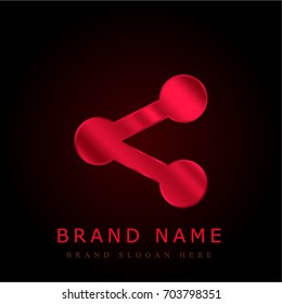 Share this red chromium metallic logo