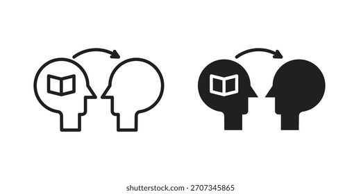 Gedanken teilen Symbol. Kollektion mit flachen Linien und Strichlinien. einfaches Symbol