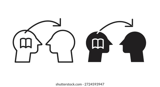 Share thoughts icon with line and silhouette versions.