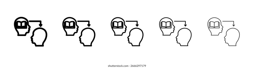 Logotipo del icono de Compartir Thought en la colección de líneas de trazo
