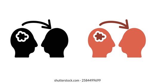 Share thoughts icons pack in black and colored version