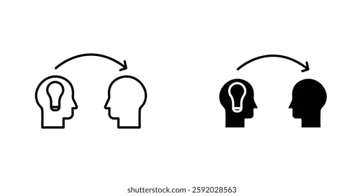Share thoughts icons. stroke line and black solid icons