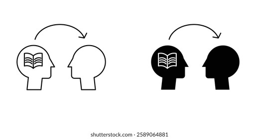 Share thoughts icons thin line illustrations designs