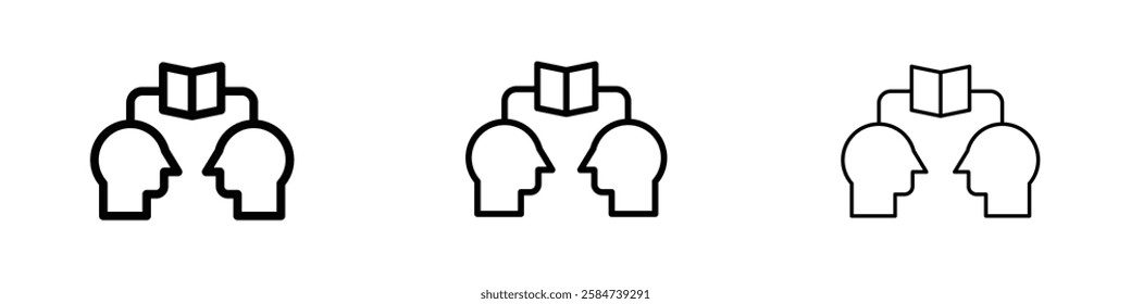 Share thoughts icons in three different stroke lines