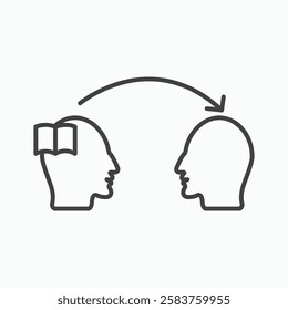 Share thoughts vector icon isolated in black line