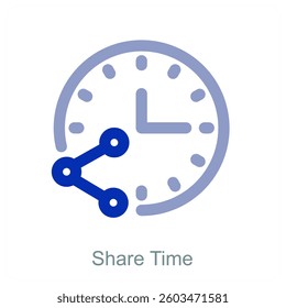 Share Time and clock icon concept