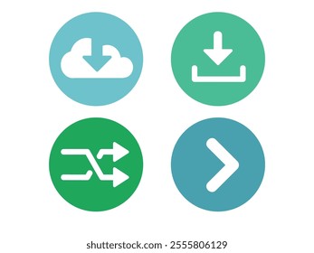 Share, Upload and Download line icon set. Collection of outlined save to device, send, sign in, sign out, up and down arrow icons in filled background for web and mobile apps.