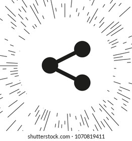 share vector icon against the background of the rays